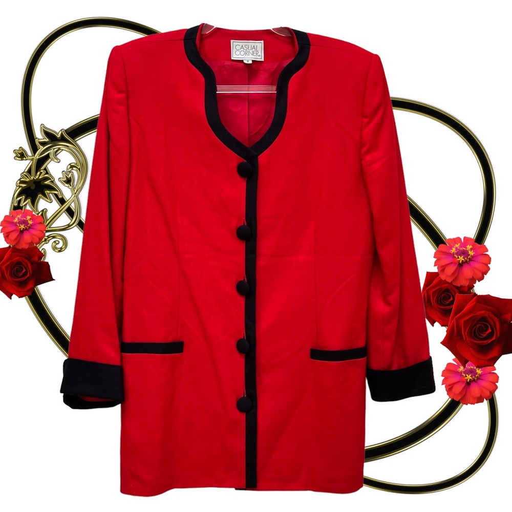 Casual Corner 90s Longline Blazer Sleek Minimalist Mod Preppy Princess Diana